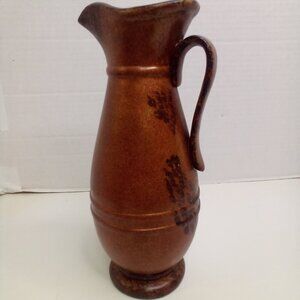 Wooden Vase With Handle Decorative Cottagecore 11"